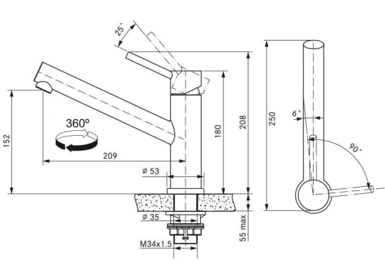 Bateria FRANKE ORBIT stal szczotkowana INOX (115.0569.290)