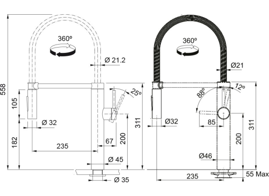 Bateria FRANKE PESCARA XL SEMI-PRO stal szczotkowana INOX (115.0472.959)
