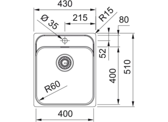 Zlew FRANKE Smart SRX 210-40 TL stal SZCZOTKOWANA (127.0720.294) *** zamów wycięcie otworów GRATIS ***