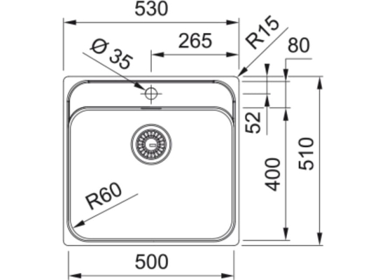Zlew FRANKE Smart SRX 210-50 TL stal SZCZOTKOWANA (127.0720.295) *** zamów wycięcie otworów GRATIS ***