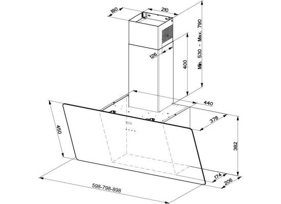 Okap przyścienny FRANKE Evo FPJ 615 V WH A białe szkło (110.0361.903)
