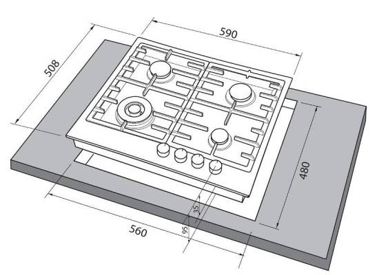 Płyta gazowa FREGGIA HF640VGTX inox