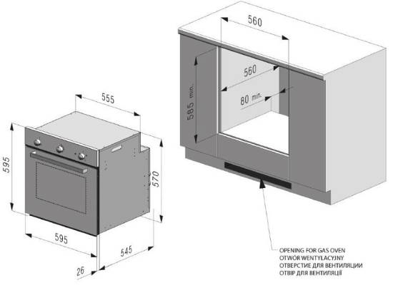 Piekarnik gazowy FREGGIA OMHE66X inox