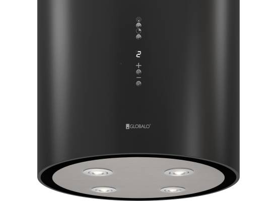 _dodatkowy RABAT 7%_ | Okap wyspowy GLOBALO CYLINDRO ISOLA 39.7 black | 742 m3/h