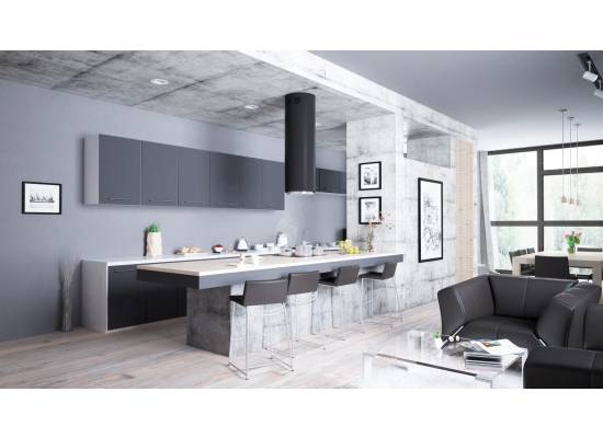_dodatkowy RABAT 7%_ | Okap wyspowy GLOBALO CYLINDRO ISOLA 39.7 black | 742 m3/h