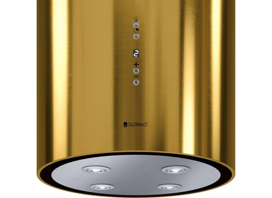 _dodatkowy RABAT 12%_ | Okap wyspowy GLOBALO CYLINDRO ISOLA 39.7 gold | 742 m3/h