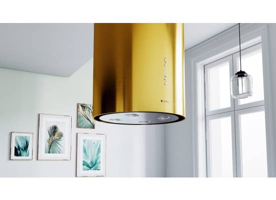 _dodatkowy RABAT 12%_ | Okap wyspowy GLOBALO CYLINDRO ISOLA 39.7 gold | 742 m3/h