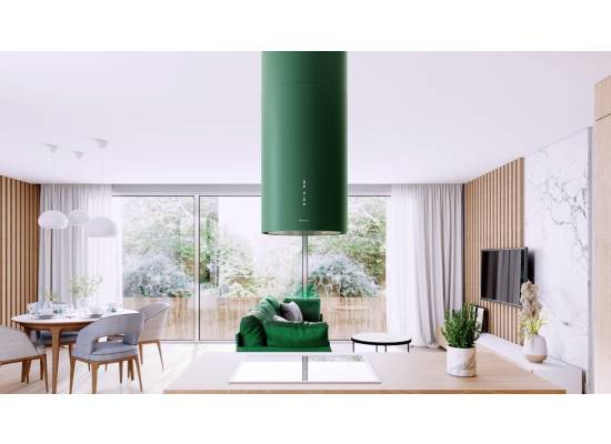 _dodatkowy RABAT 12%_ | Okap wyspowy GLOBALO CYLINDRO ISOLA 39.7 green | 742 m3/h