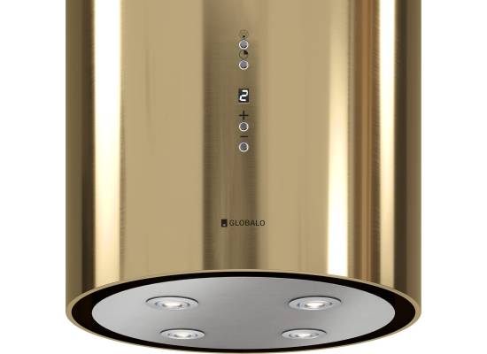_dodatkowy RABAT 12%_ | Okap wyspowy GLOBALO CYLINDRO ISOLA 39.7 light gold | 742 m3/h