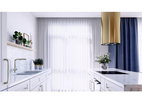 _dodatkowy RABAT 12%_ | Okap wyspowy GLOBALO CYLINDRO ISOLA 39.7 light gold | 742 m3/h