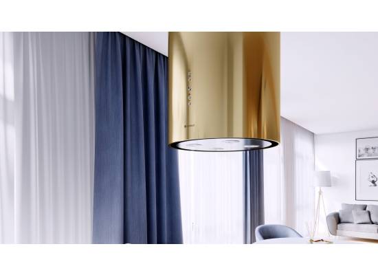 _dodatkowy RABAT 12%_ | Okap wyspowy GLOBALO CYLINDRO ISOLA 39.7 light gold | 742 m3/h