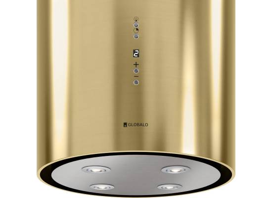 _dodatkowy RABAT 12%_ | _wysyłka 24H*_ | Okap wyspowy GLOBALO CYLINDRO ISOLA 39.7 light gold mat | 742 m3/h