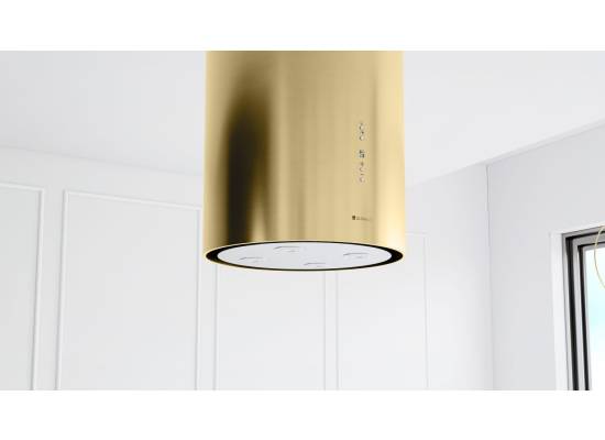 _dodatkowy RABAT 12%_ | _wysyłka 24H*_ | Okap wyspowy GLOBALO CYLINDRO ISOLA 39.7 light gold mat | 742 m3/h