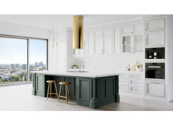 _dodatkowy RABAT 12%_ | _wysyłka 24H*_ | Okap wyspowy GLOBALO CYLINDRO ISOLA 39.7 light gold mat | 742 m3/h