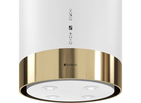 _dodatkowy RABAT 12%_ | Okap wyspowy GLOBALO CYLINDRO ISOLA 39.7 light gold ring | 742 m3/h