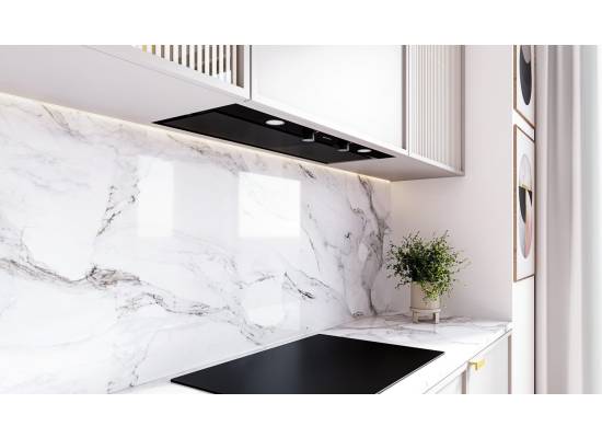 _dodatkowy RABAT 7%_ | Okap do zabudowy GLOBALO FLUXIME 90.1 black + turbina TW 1.2 | 590 m3/h