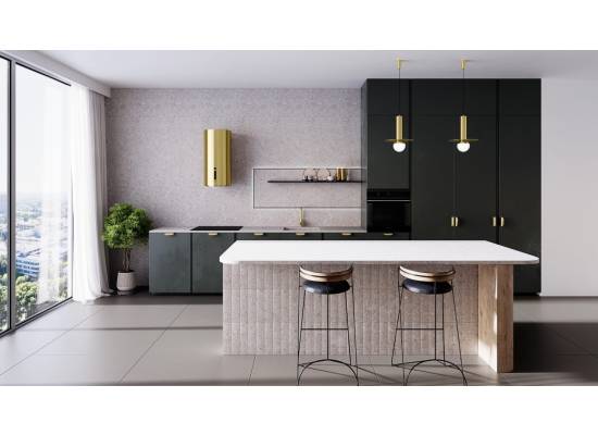 _dodatkowy RABAT 15%_ | Okap przyścienny GLOBALO HEWENO 39.3 light gold mat | 660 m3/h
