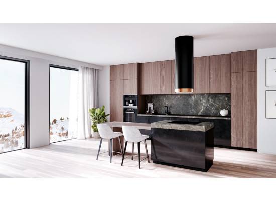 _dodatkowy RABAT 15%_ | _wysyłka 24H*_ | Okap wyspowy GLOBALO HEWENO ISOLA 39.2 black / copper mat ring | 675 m3/h