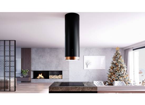 _dodatkowy RABAT 15%_ | _wysyłka 24H*_ | Okap wyspowy GLOBALO HEWENO ISOLA 39.2 black / copper mat ring | 675 m3/h