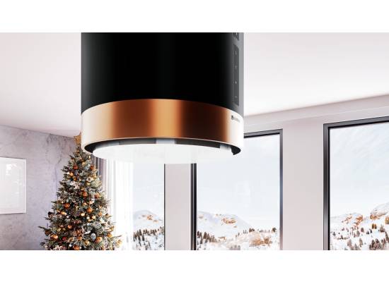 _dodatkowy RABAT 15%_ | _wysyłka 24H*_ | Okap wyspowy GLOBALO HEWENO ISOLA 39.2 black / copper mat ring | 675 m3/h