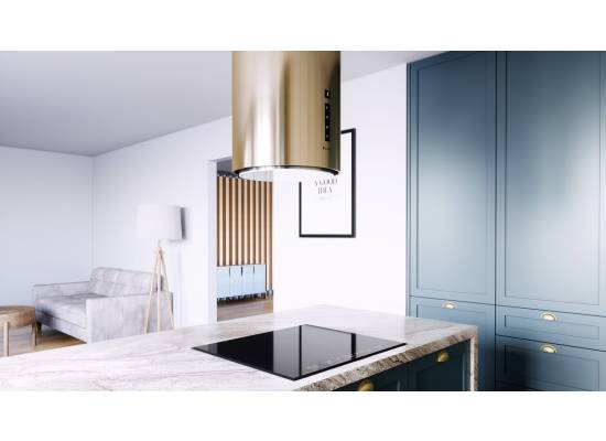 _dodatkowy RABAT 15%_ | Okap wyspowy GLOBALO HEWENO ISOLA 39.2 light gold | 675 m3/h