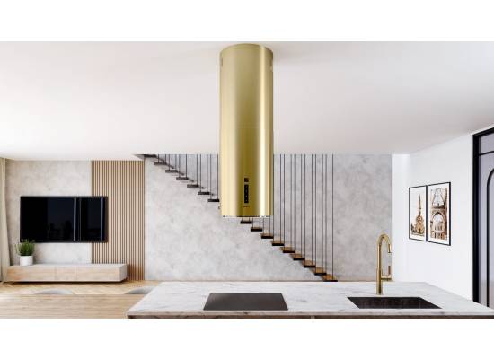 _dodatkowy RABAT 15%_ | _wysyłka 24H*_ | Okap wyspowy GLOBALO HEWENO ISOLA 39.2 light gold mat | 675 m3/h