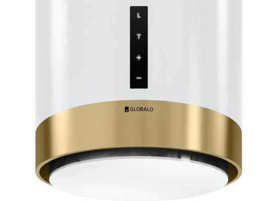 _dodatkowy RABAT 15%_ | Okap wyspowy GLOBALO HEWENO ISOLA 39.2 white / light gold mat ring | 675 m3/h