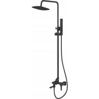 Bateria prysznicowo-wannowa z deszczownicą INVENA GLAMOUR AU-05-B04-V czarny mat