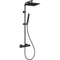 Bateria termostatyczna prysznicowa z deszczownicą INVENA SVART AU-85-004-X czarny mat