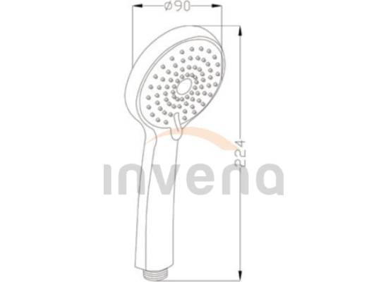 Słuchawka natryskowa INVENA DAFNI AS-02-004-S czarny mat