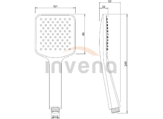 Słuchawka natryskowa INVENA SORT AS-91-004-S czarny mat