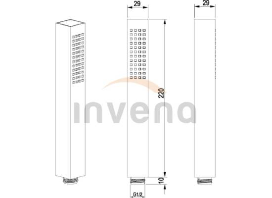 Słuchawka natryskowa INVENA SVART AS-92-004-S czarny mat