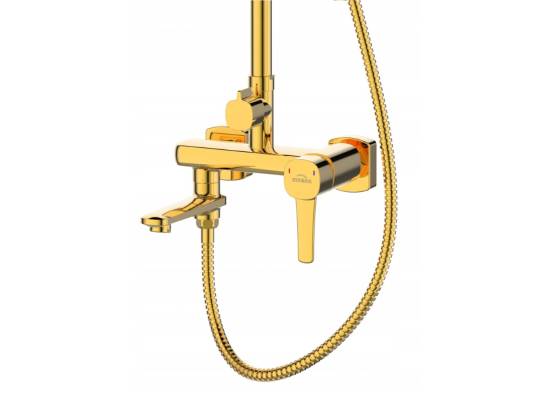 Bateria prysznicowo-wannowa z deszczownicą INVENA GLAMOUR AU-05-B09-V złoty