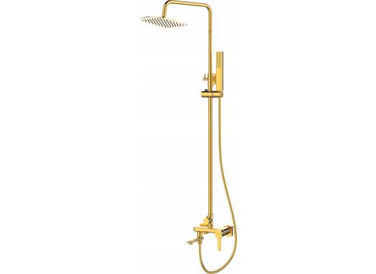 Bateria prysznicowo-wannowa z deszczownicą INVENA GLAMOUR AU-05-B09-V złoty