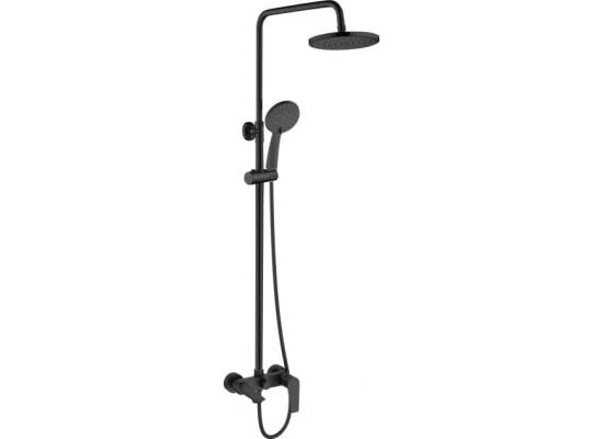 Bateria prysznicowo-wannowa z deszczownicą INVENA DOKOS AU-19-B04-V czarny mat