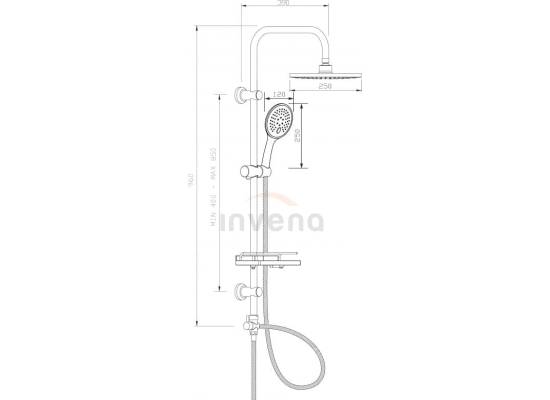 Zestaw natryskowy z deszczownicą INVENA CORSO AU-23-001-C chrom