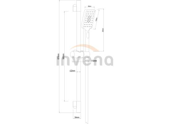 Zestaw natryskowy INVENA MIDNIGHT AU-35-014-S czarny mat + gold rose (miedź) (drążek + słuchawka + wąż)