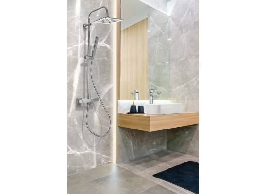 Bateria termostatyczna prysznicowa z deszczownicą INVENA SVART AU-85-001-X chrom