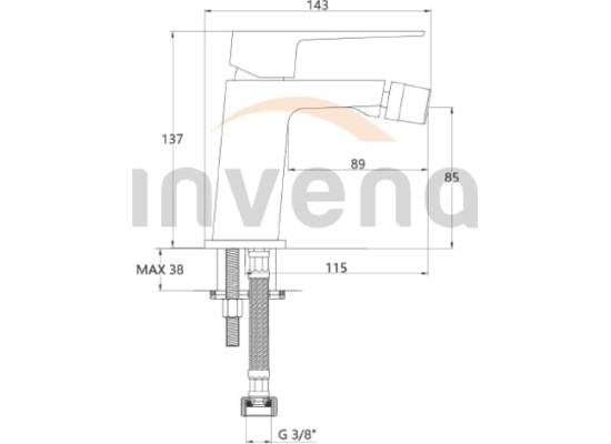 Bateria bidetowa INVENA PAROS BB-09-001-A chrom