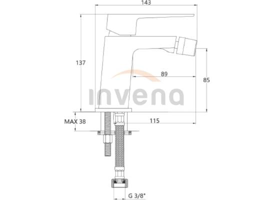 Bateria bidetowa INVENA PAROS BB-09-004-A czarny mat
