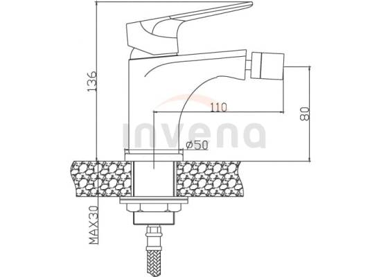 Bateria bidetowa INVENA DOKOS BB-19-001-V chrom