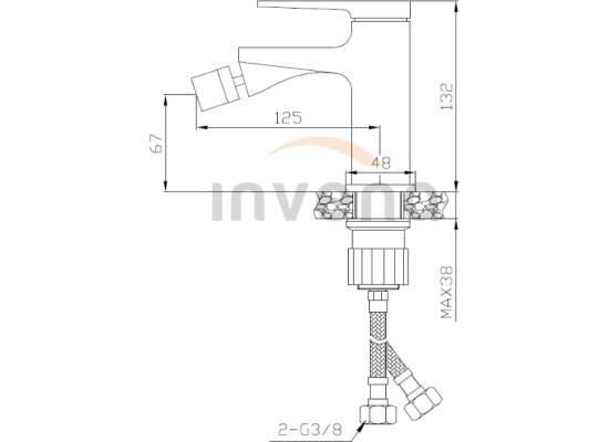 Bateria bidetowa INVENA MIDNIGHT BB-35-014-V czarny mat + gold rose (miedź)