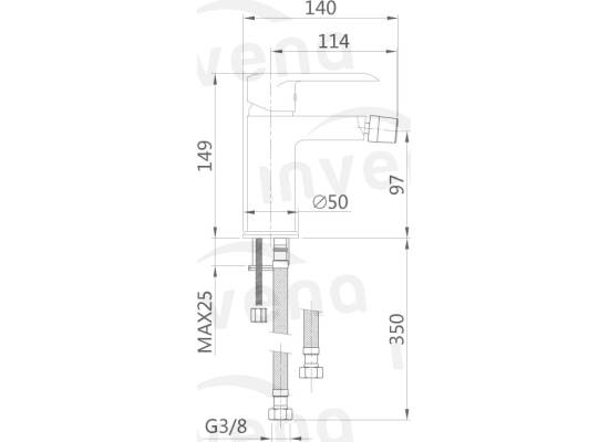 Bateria bidetowa INVENA SIROS BB-90-001-A chrom