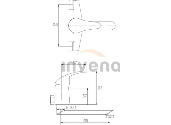 Bateria INVENA PEREA BC-05-K01-Q chrom