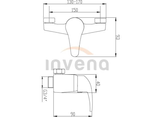 Bateria prysznicowa INVENA AVA NEW BN-06-001-X chrom