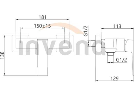 Bateria prysznicowa INVENA PAROS BN-09-004-A czarny mat