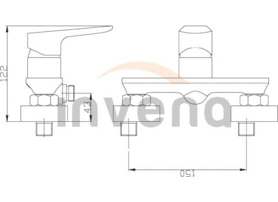 Bateria prysznicowa INVENA DOKOS BN-19-002-V biały + chrom