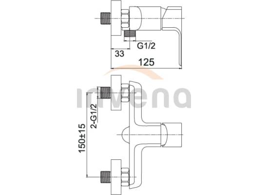 Bateria prysznicowa INVENA NYKS BN-28-001-S chrom