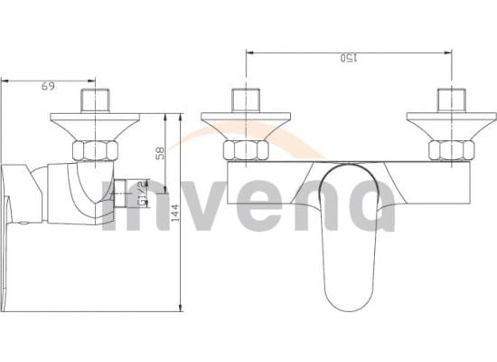Bateria prysznicowa INVENA ESLA BN-94-001-V chrom