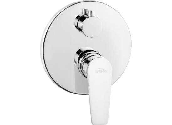 Bateria podtynkowa z przełącznikiem INVENA DOKOS BP-19-CO2-A chrom (2-funkcyjna)